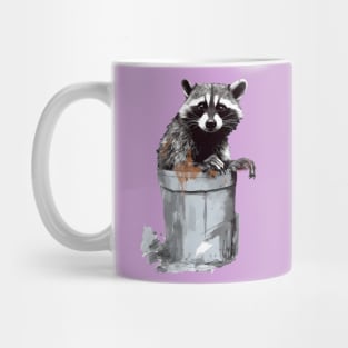 Cute Raccoon in a trash bin, trash panda Mug